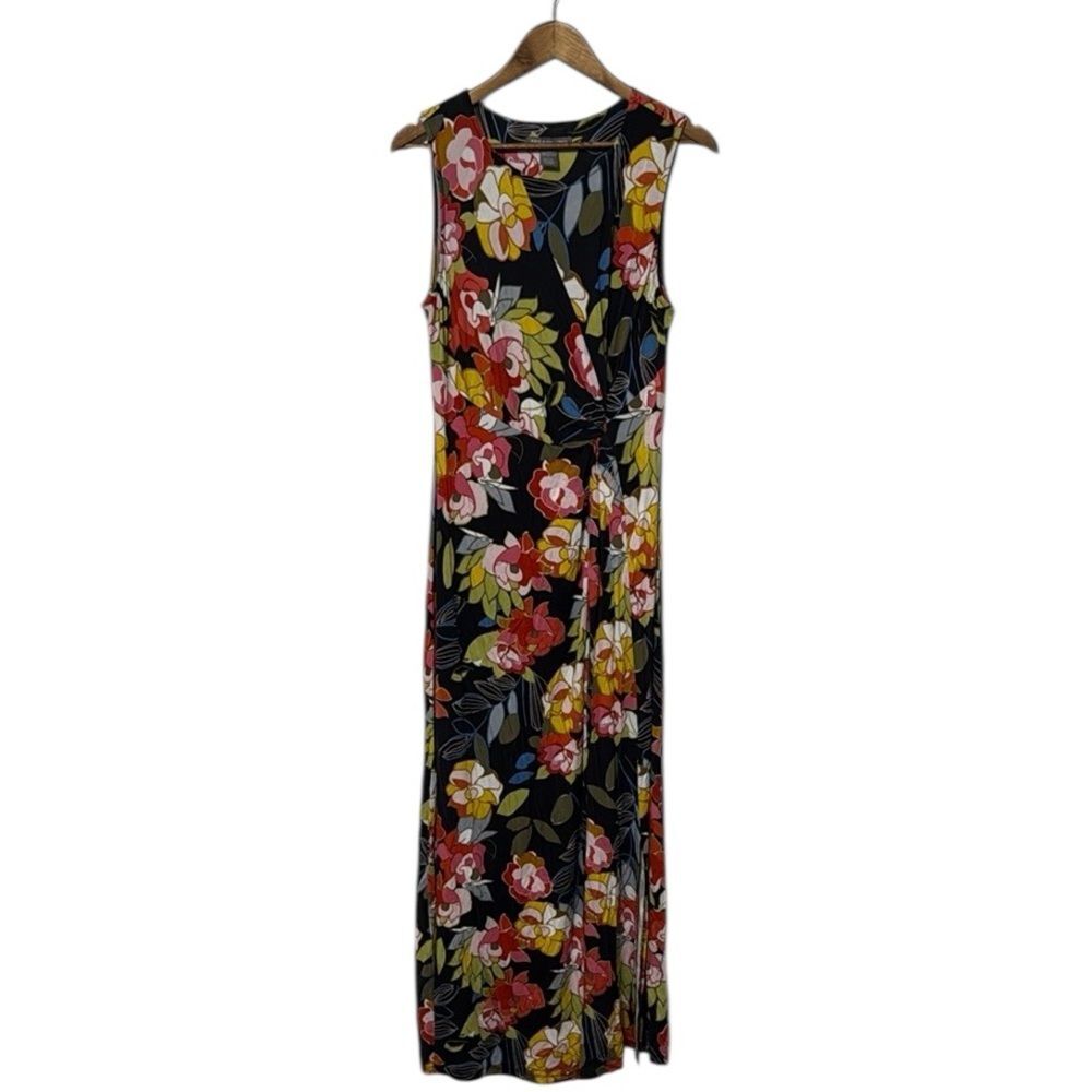 Kate & Mallory Floral Maxi Dress with Side Wrap Slit Women's Large Jersey Summer